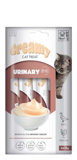 M-Pets Urinary Care Creamy Cat Treats with Chicken & Duck 4x15G