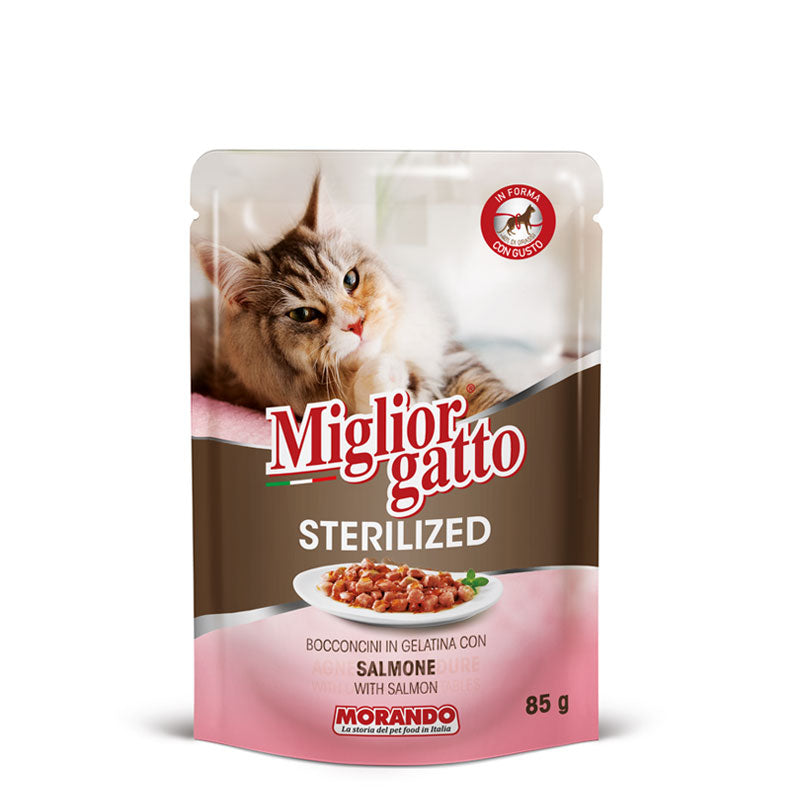 Miglior gatto Sterilized Small Chunks in Sauce with Salmon, Turkey and Vegetables 85G