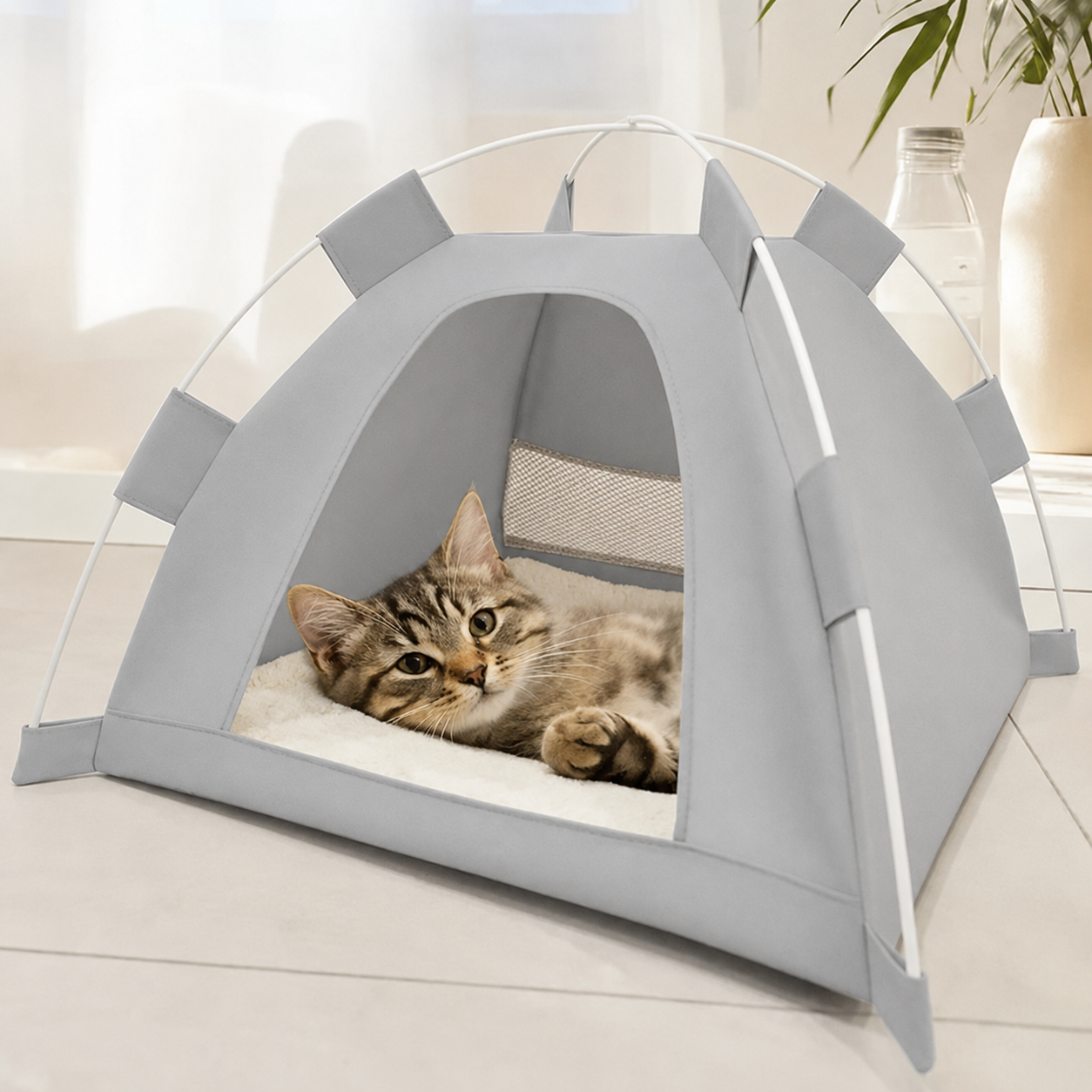 Foldable Cat & Small Dog Tent Bed – 44×44 cm | Portable Indoor & Outdoor Pet House - Large