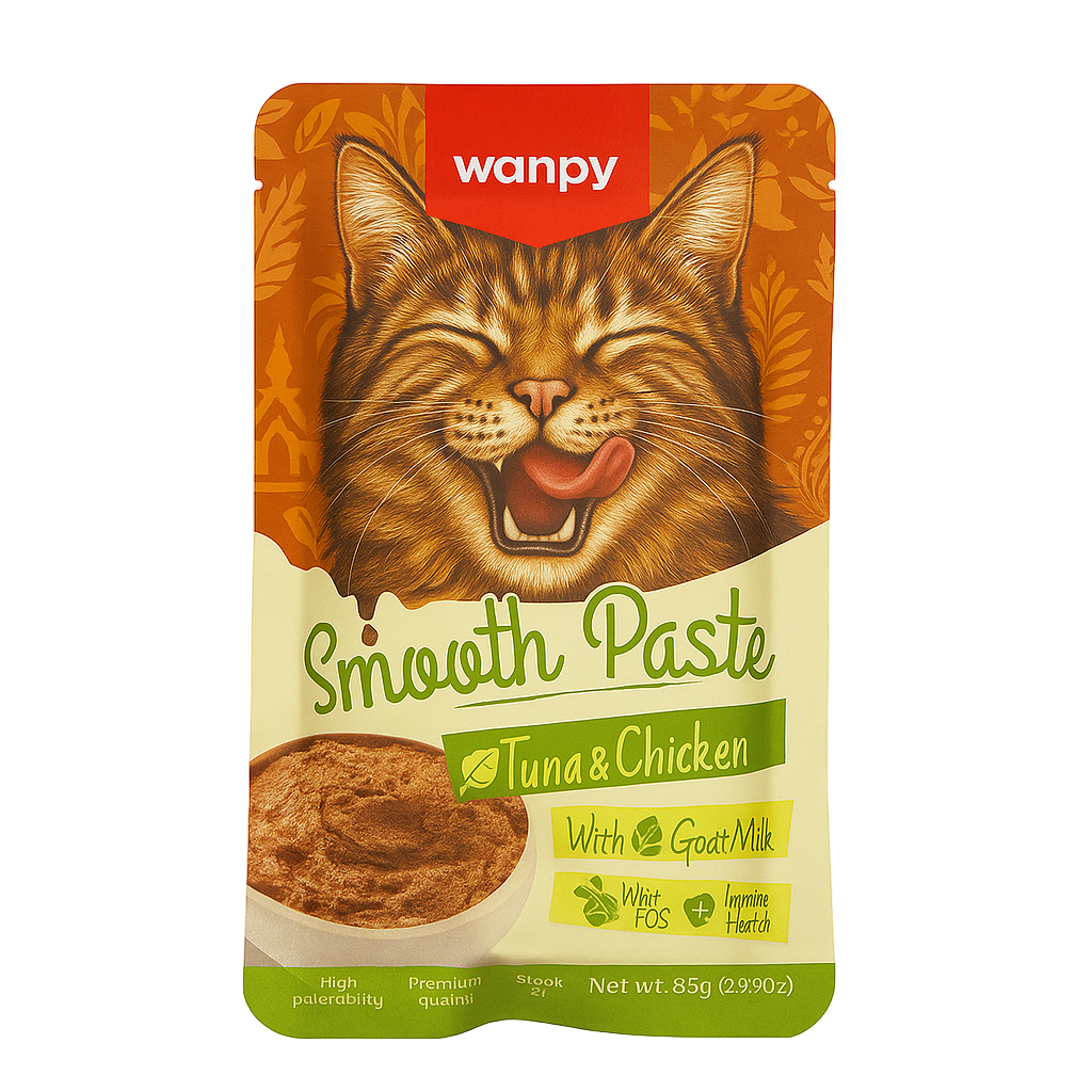 Wanpy Smooth Paste for Cats – Tuna & Chicken with Goat Milk (85g)