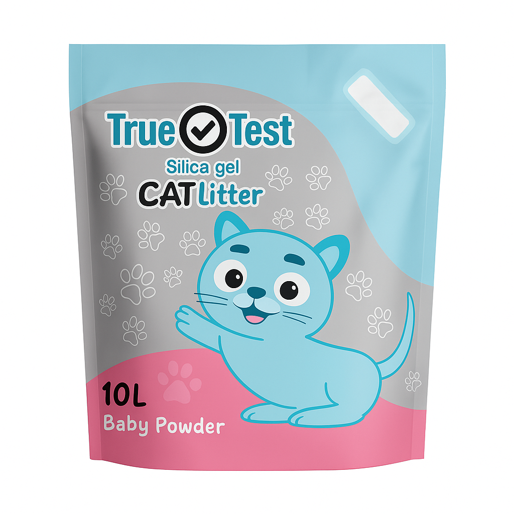 True Test Silica Gel Crystal Cat Litter – Baby Powder Scent (10L)