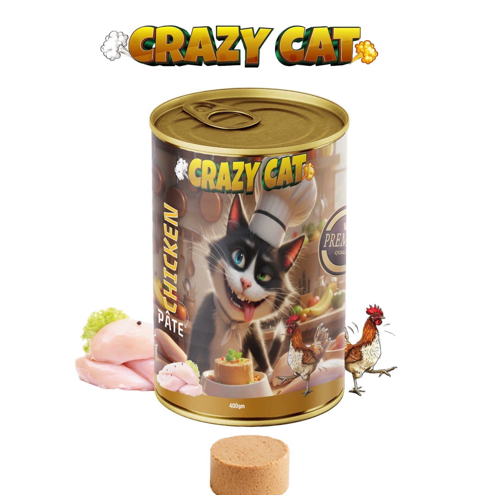 Crazy Cat Patè Cat Wet Food with Chicken 400G