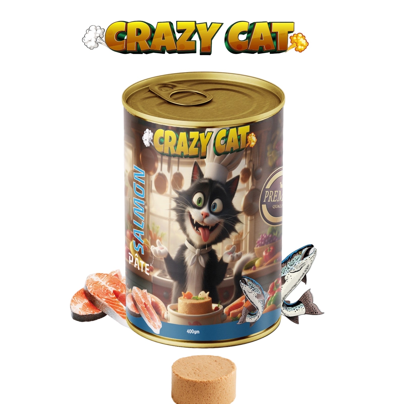Crazy Cat Patè Cat Wet Food with Salmon 400G
