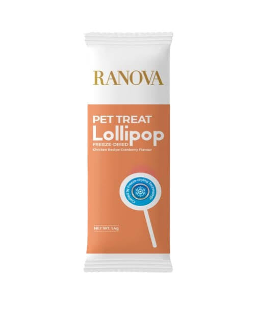 Ranova Cat Treats Lollipop with Chicken Recipe Cranberry Flavor 1.4G