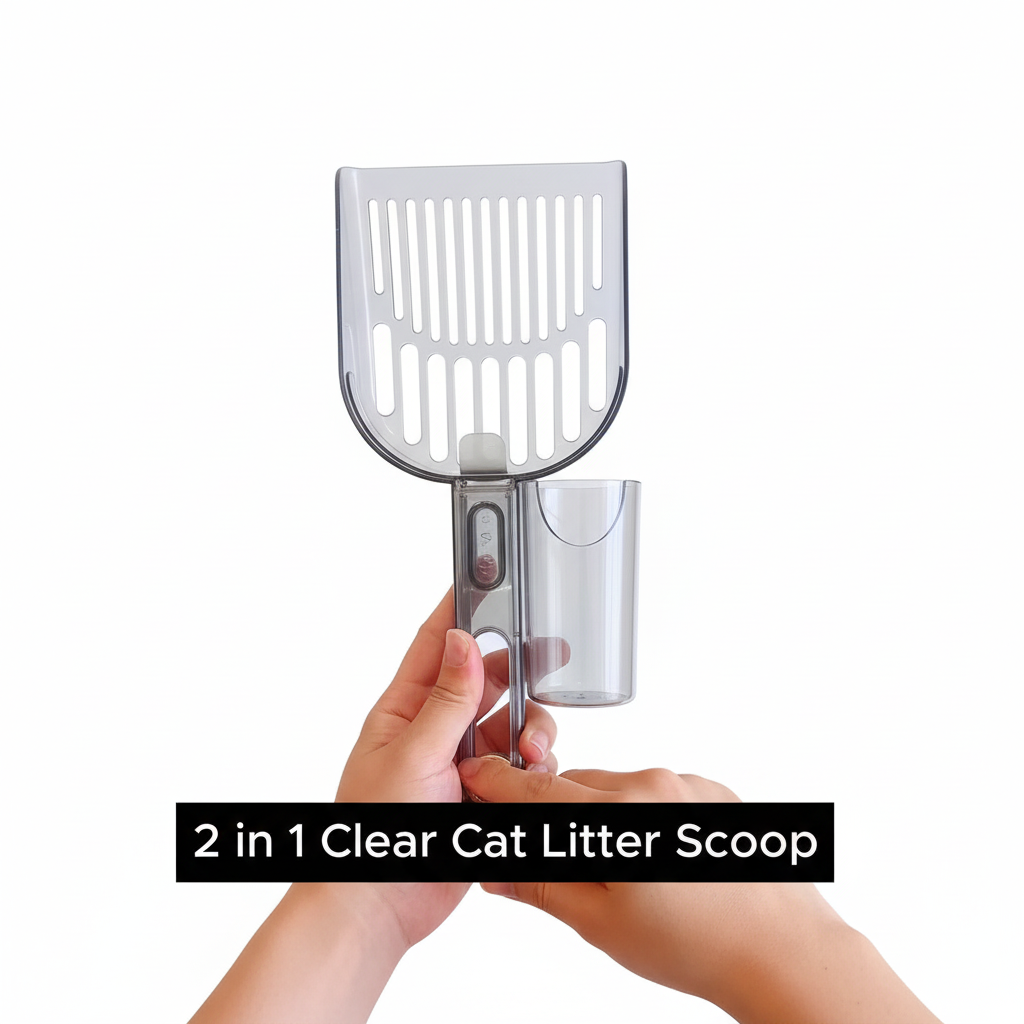 2 in 1 Clear Cat Litter Scoop