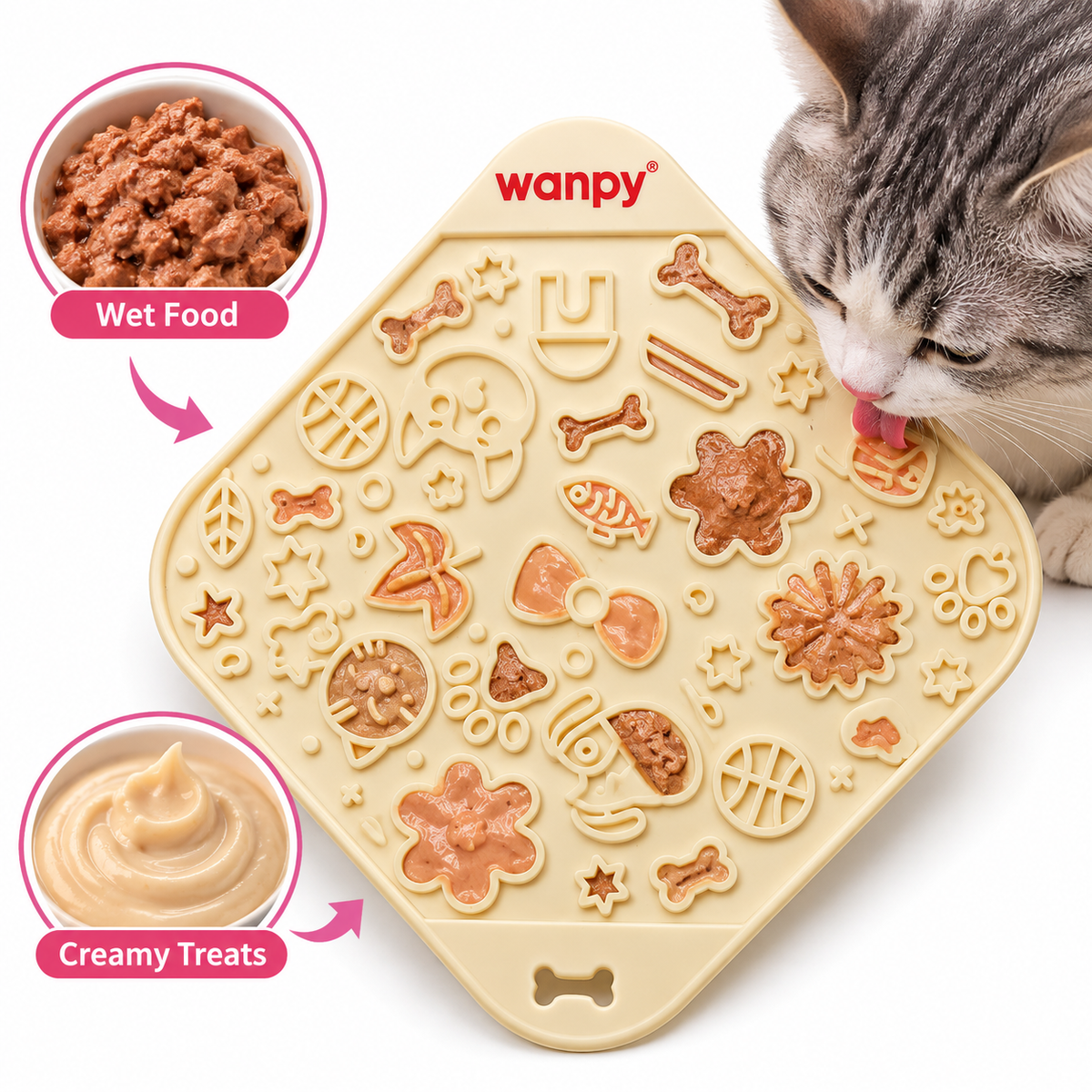 Wanpy Silicone Lick Mat for Cats – Wet Food & Creamy Treats