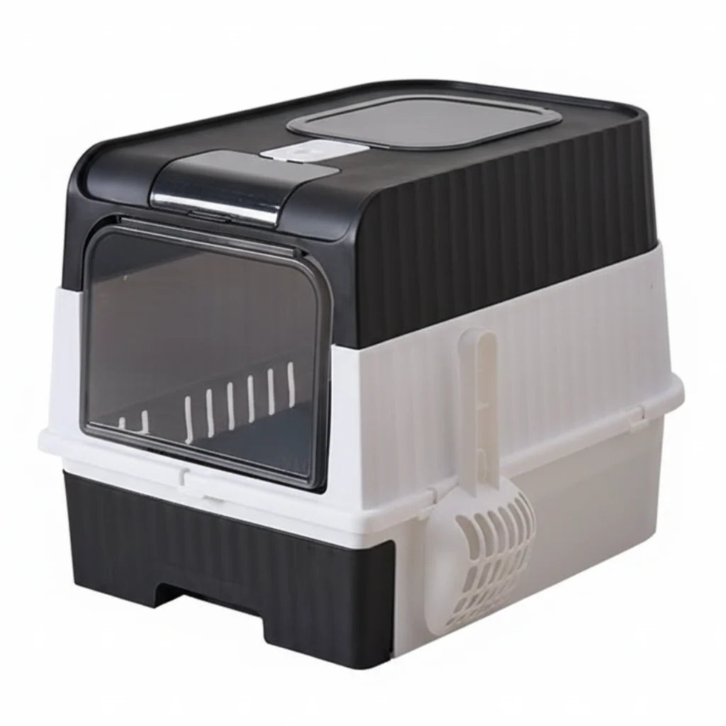Large Cat Litter Box with Drawer and Scoop (35*14*49) Cm