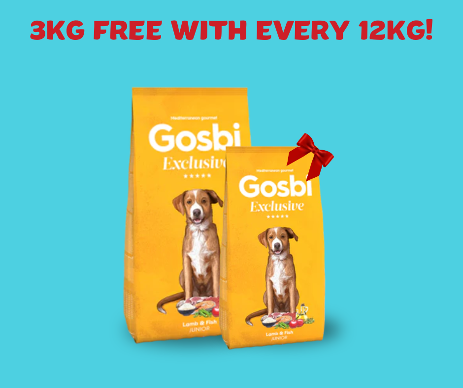 Gosbi Exclusive Junior Lamb & Fish Dogs 12KG + Free 3KG Pack 🎁