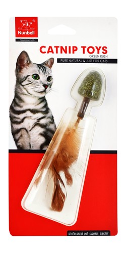 Nunbell Catnip Toy with Feathers