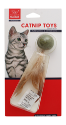 Nunbell Ball Shaped Catnip Toy with Feathers
