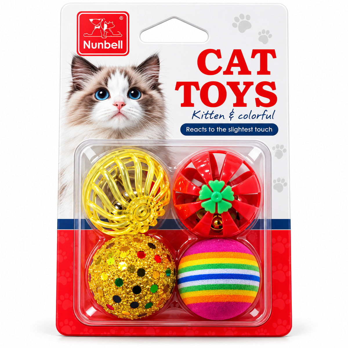 Nunbell Cat Toys 4 Diffrent Ball