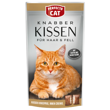 Perfecto Cat Knabber Kissen fur Haar & Fell 50g