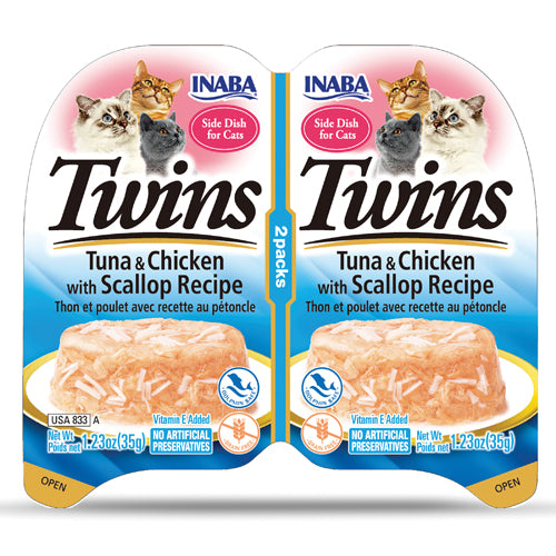 Inaba Twin Chicken & Tuna with Scallop Recipe Cat Wet Food 2x35G