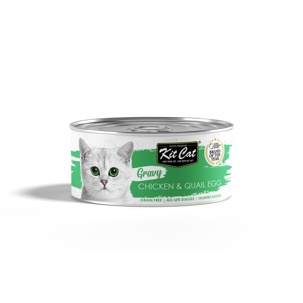 Kit Cat Chicken & Quail Egg Wet Food in Gravy 70G