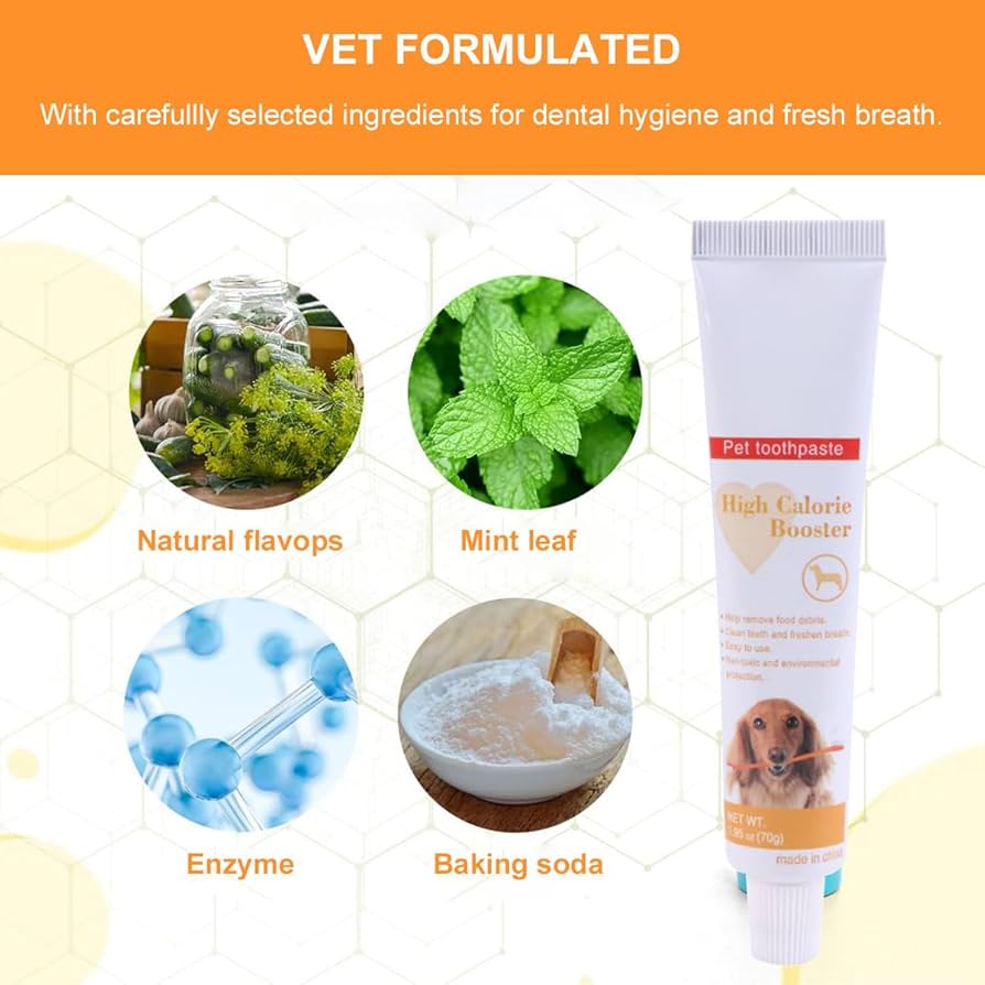 Pet Dental Care Kit – Toothpaste & Toothbrush Set for Dogs & Cats (70g)