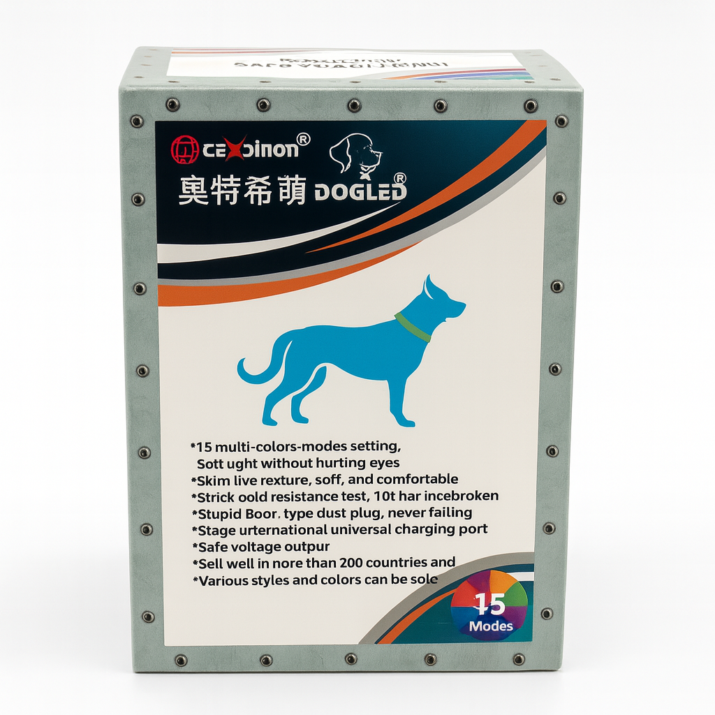 DOGLED Rechargeable LED Dog Collar – Safe Night Visibility (15 Modes)