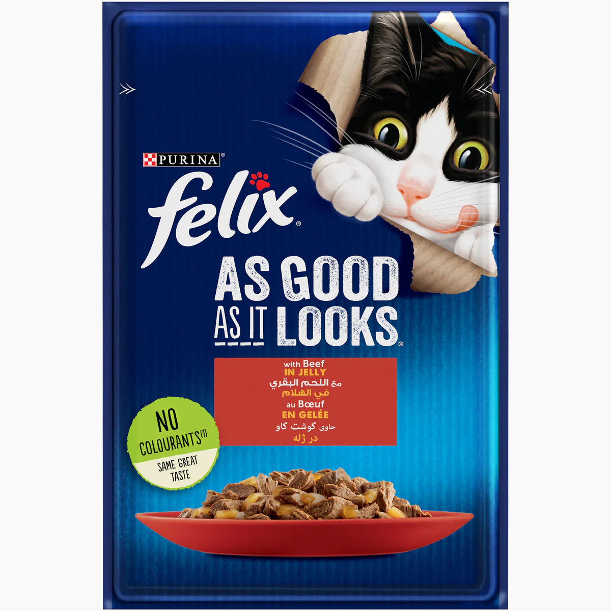 PURINA FELIX As Good as it Looks Beef Wet Cat Food Pouch 85g