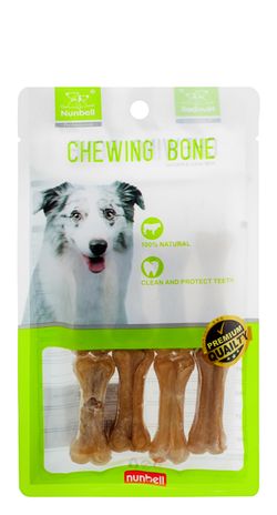 Nunbell Small Brown Bone Dog Rawhide Treats 8pcs