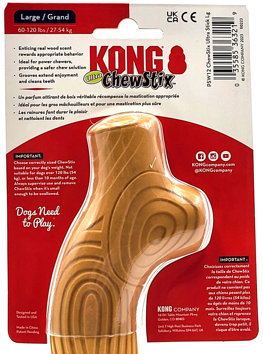 KONG Ultra ChewStix Large Teething Dog Chew Toy 27-54KG Dogs