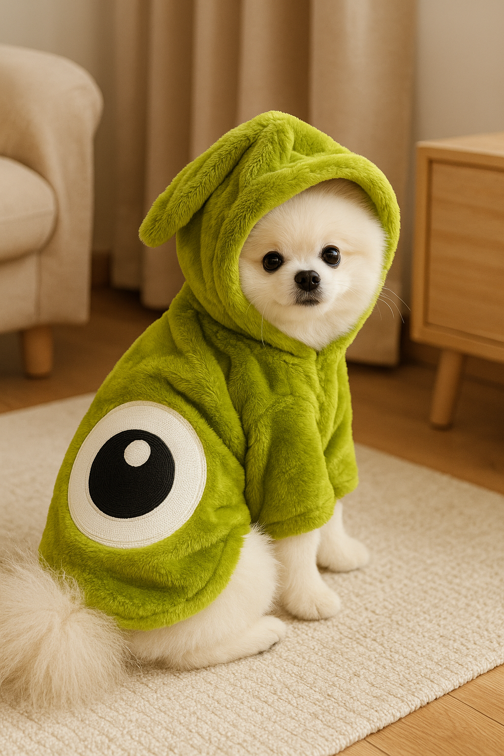 Green Monster Plush Pet Hoodie