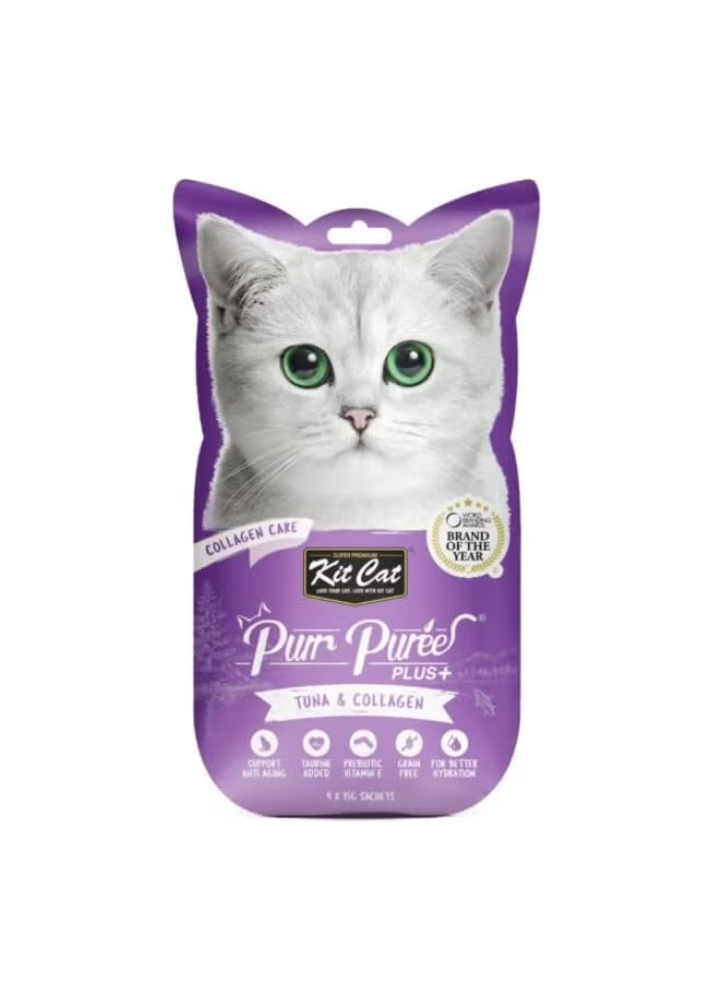 Kit Cat Purr Puree Liquid Treat with Different Flavors 4×15 gm