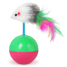 Rolling Cat Toy Ball with Plush Mouse