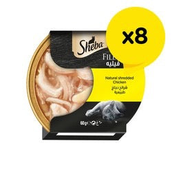 Sheba Dome Shredded Wet Cat Food Fillets with Chicken 8x60G