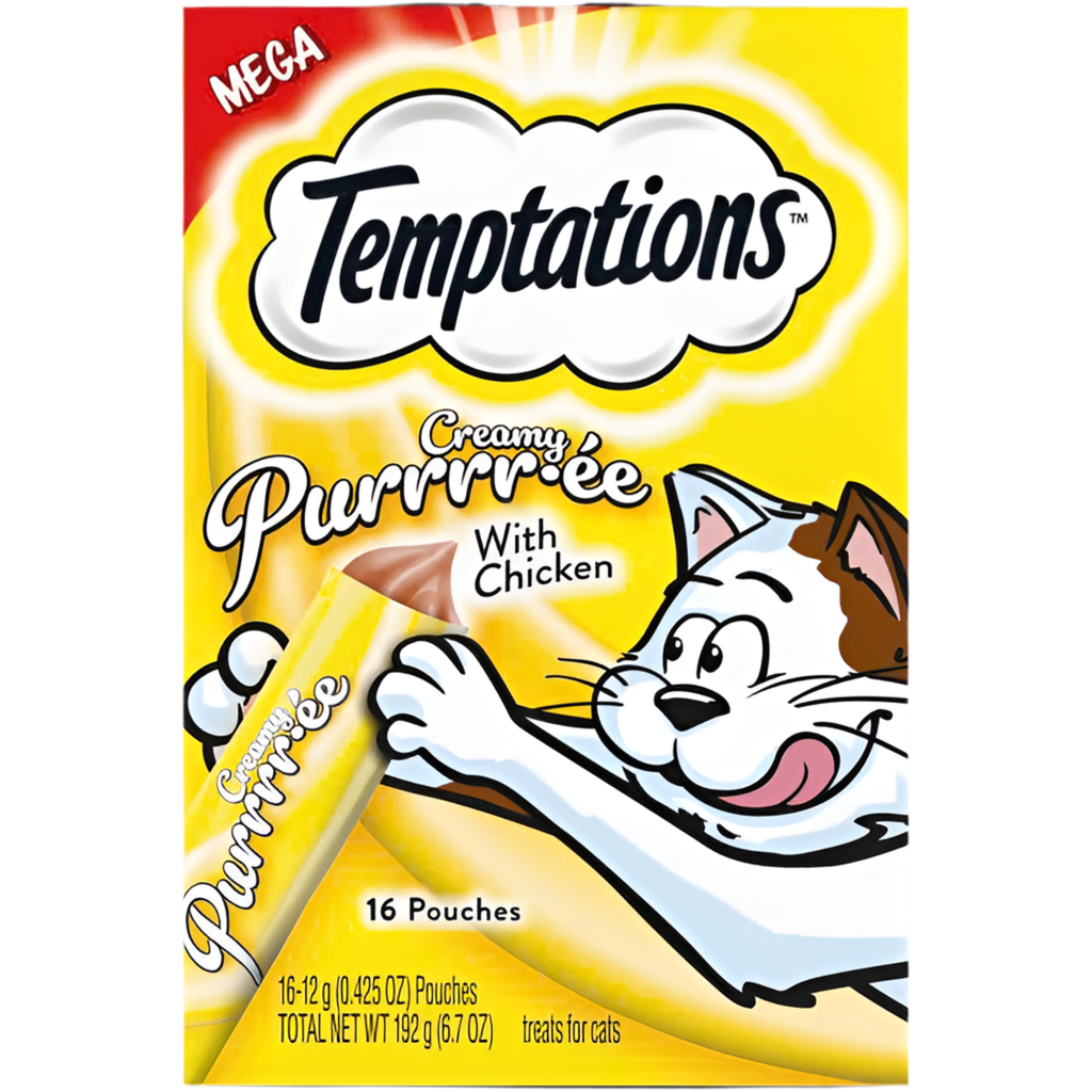 Creamy Puree Chicken Lickable, Squeezable Cat Treats 16x12G