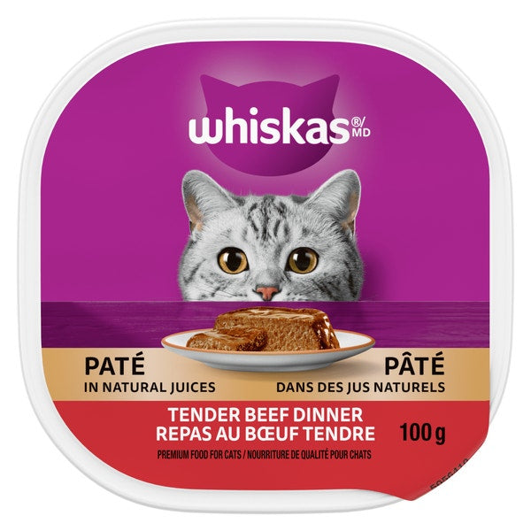 WHISKAS® Paté Tender Beef Dinner Cat Wet Food 100G