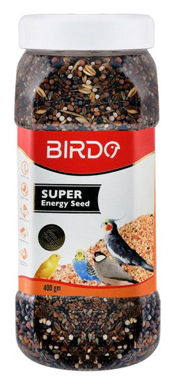Birdo Super Energy Seed Bird Food for Budgies, Cockatiels, Canaries, Lovebirds & Parakeets 400G