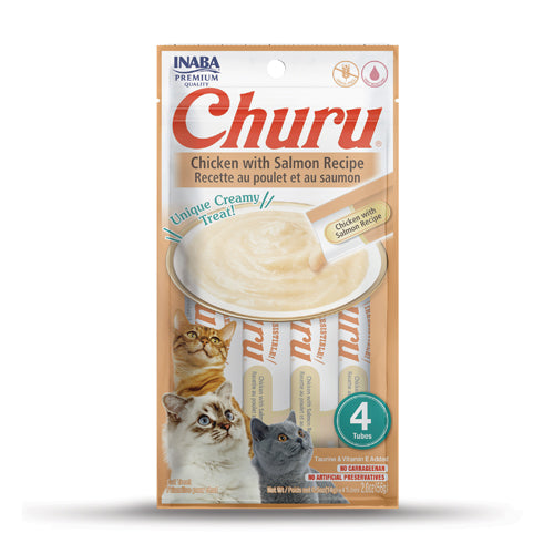 Inaba Churu Creamy Cat Treat with Chicken & Salmon 4x14G Tube