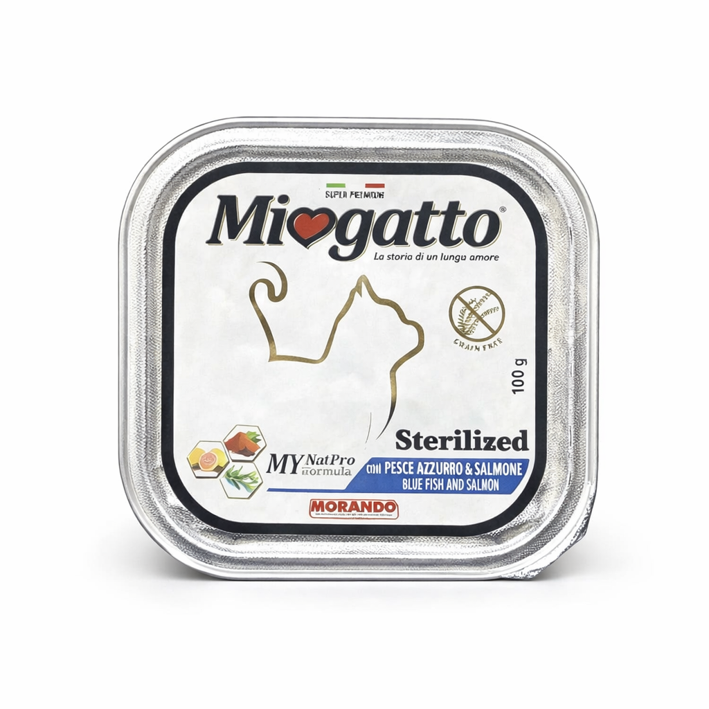MioGatto Pate with Fish & Salmon Sterilized Wet Cat Food - 100G