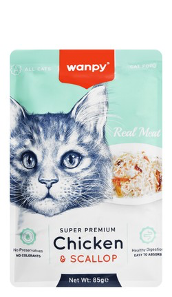 Wanpy Wet Cat Food with Chicken & Scallop 85G