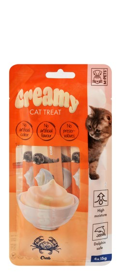 M-Pets Creamy Cat Treats with Crab 4x15G
