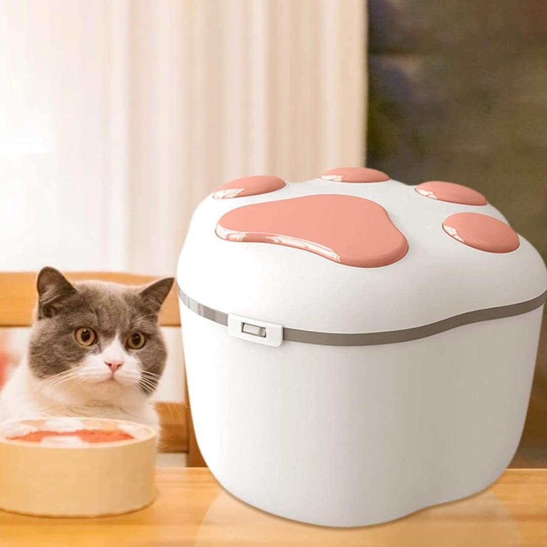 Pet Food Storage Container – Cute Paw Design (Up to 8KG)