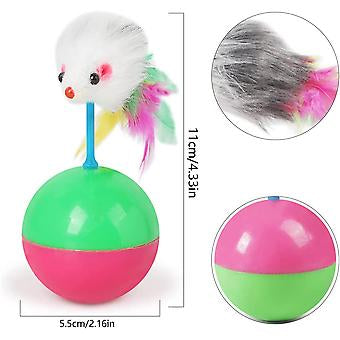 Rolling Cat Toy Ball with Plush Mouse