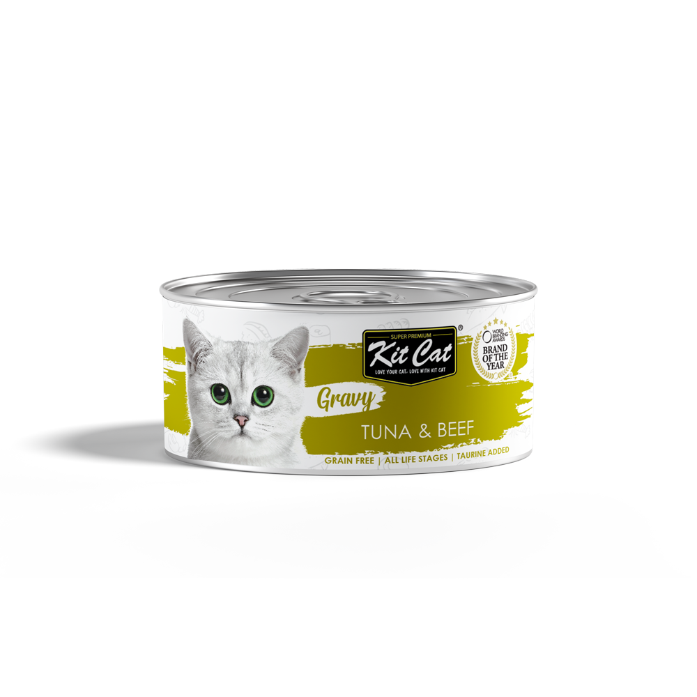 Kit Cat Tuna & Beef Wet Food in Gravy 70G