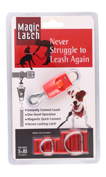 Magic Latch Red Magnetic Leash Connector with Collar Rings For Dogs (2-38KG)