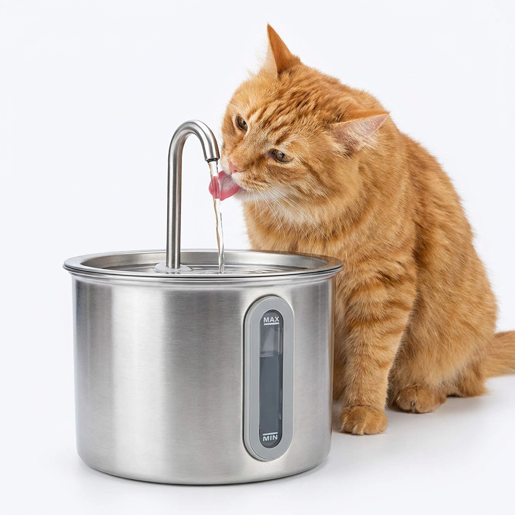 Stainless Steel Pet Water Fountain 2L