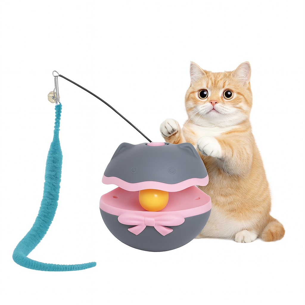 Bouncy Cat Ball Toy with Wand
