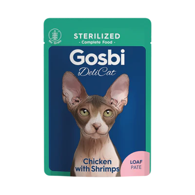 Gosbi Delicat Sterilised Chicken & Shrimps Loaf Pate Cats 70g