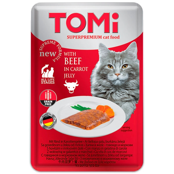 Tomi with Beef & Carrots in Jelly Cat Wetfood (100G)