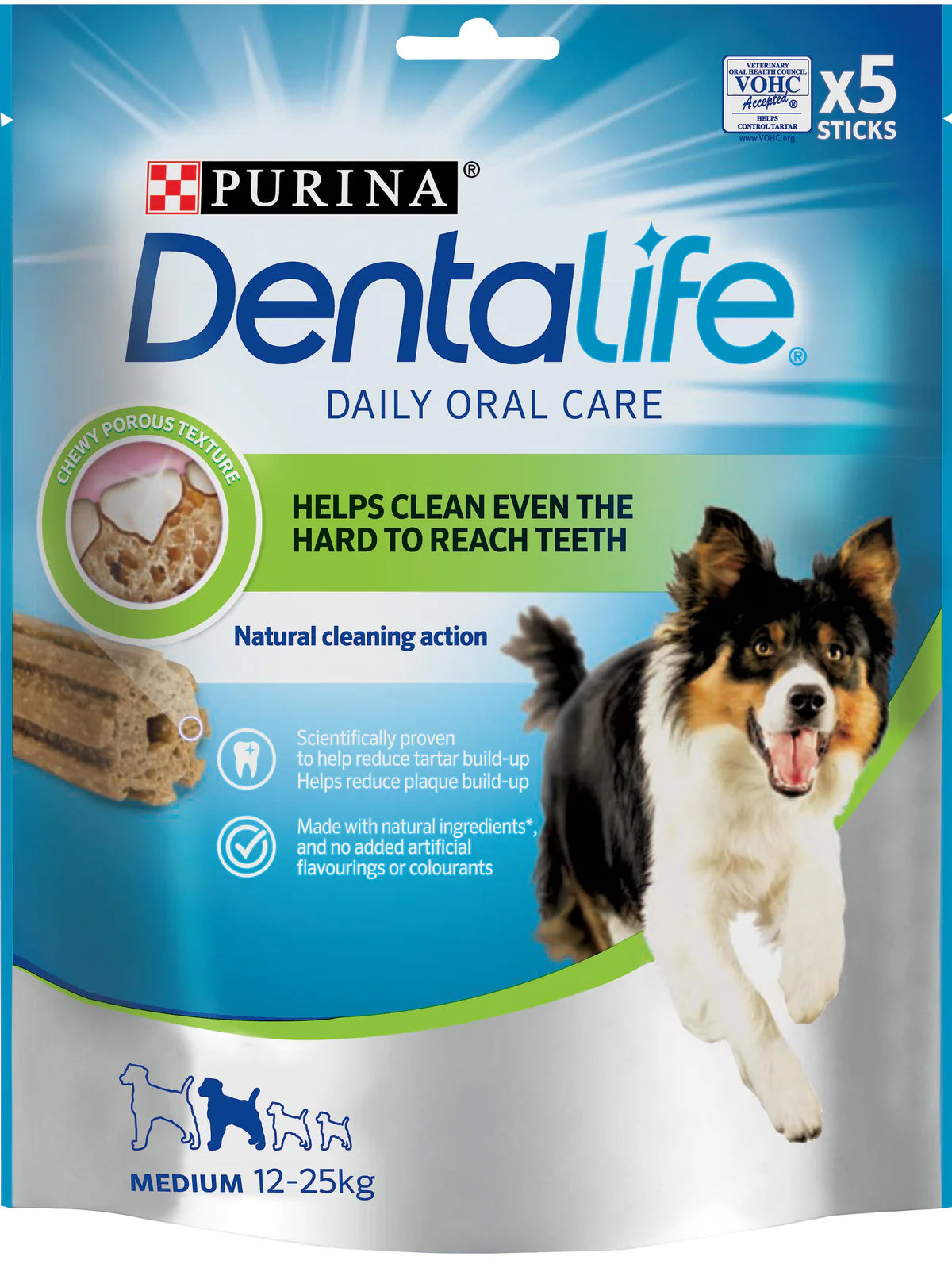 PURINA DENTALIFE DAILY ORAL CARE CHEW TREATS FOR MEDIUM DOGS x5 Sticks