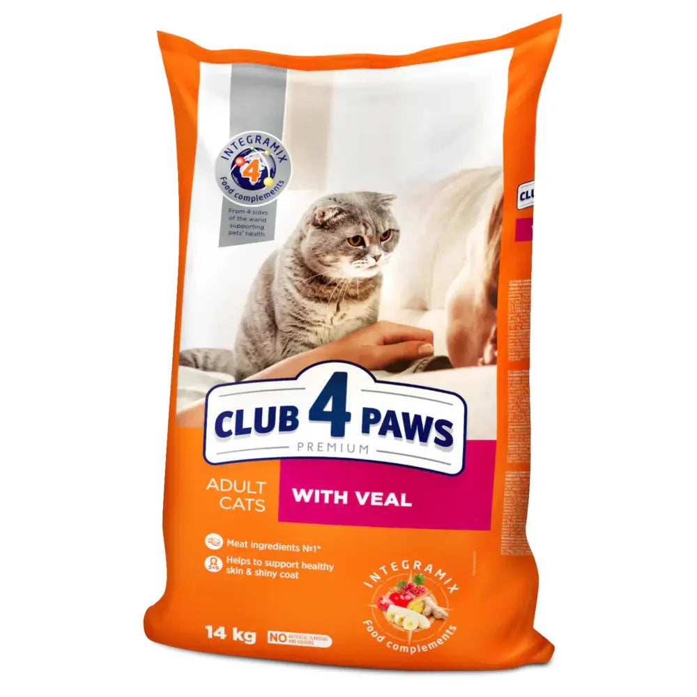 CLUB 4 PAWS Premium With Veal Adult Cats Dry Food 14 KG