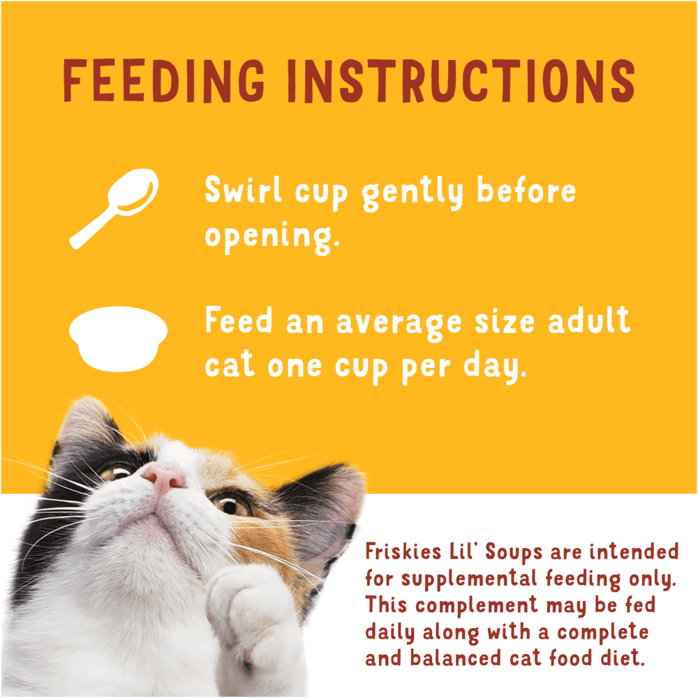 Friskies® Lil’ Soups™ With Flaked Chicken in a Velvety Tuna Broth