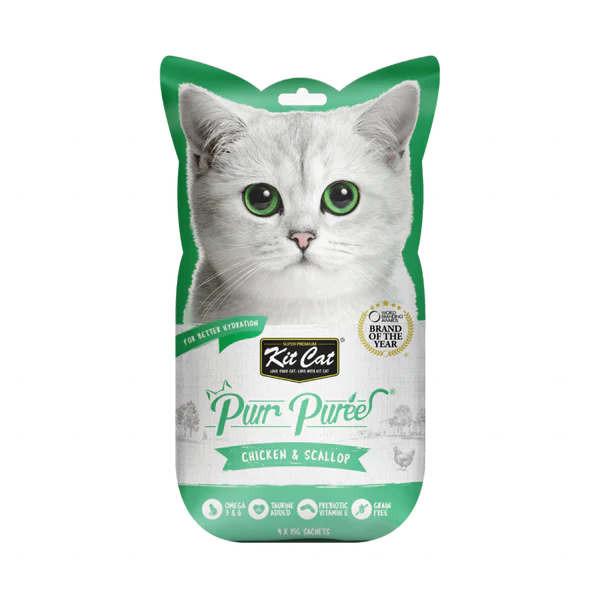 Kit Cat Purr Puree Liquid Treat with Different Flavors 4×15 gm