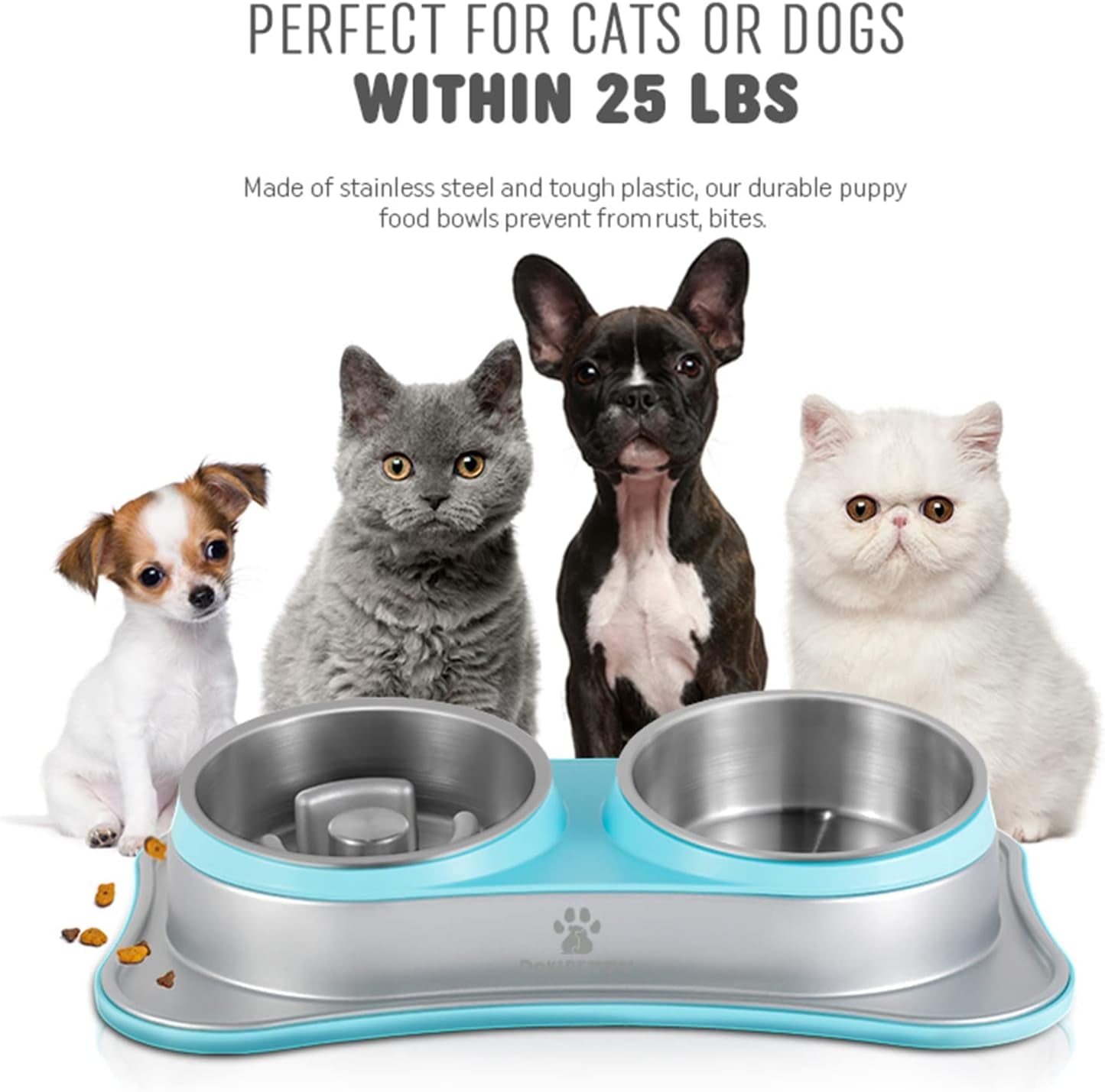 Pet Double Bowl for Food & Water