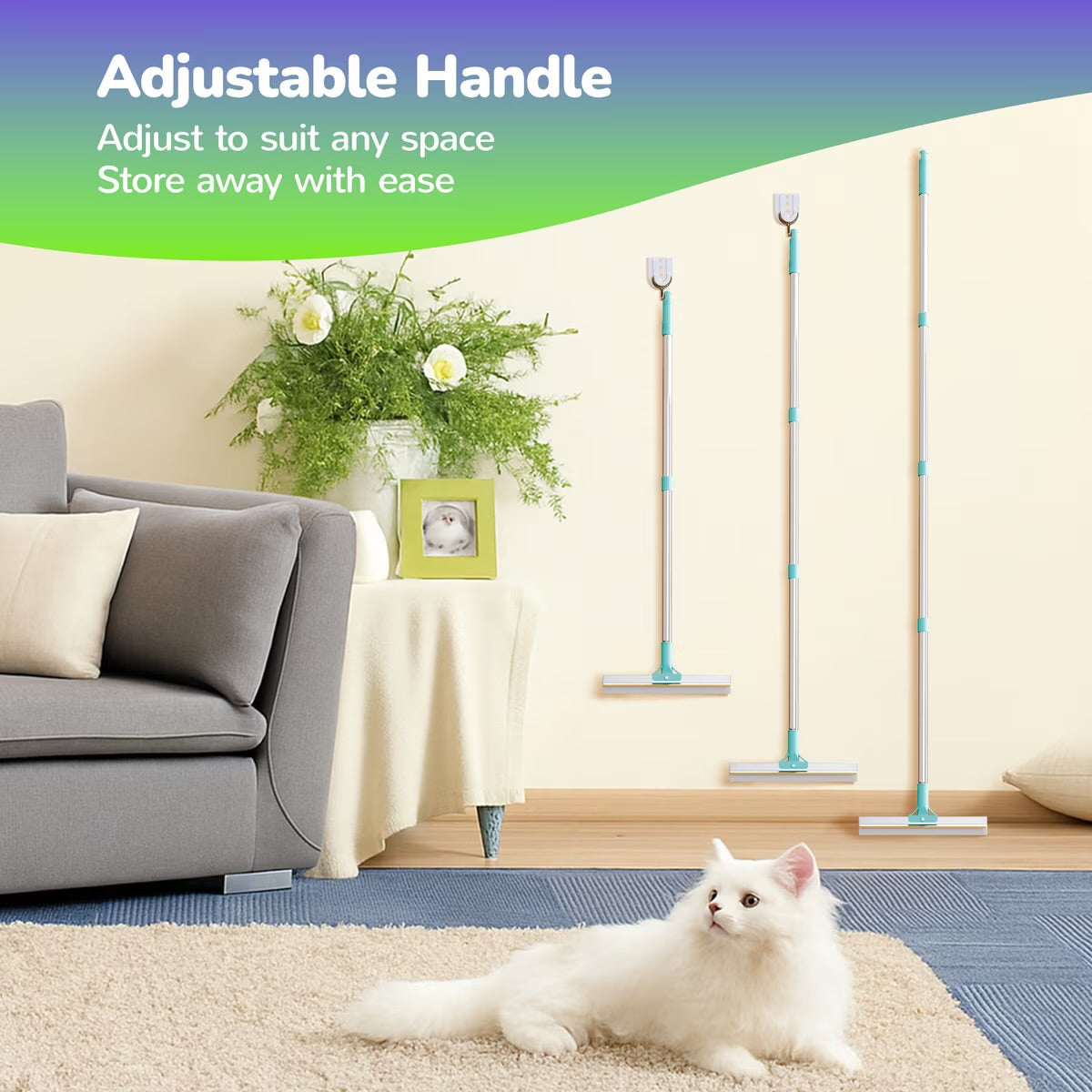 Fido Fave Dual-Sided Pet Hair Removal Carpet Rake, Blue