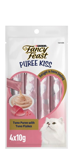 Purina Fancy Feast Tuna Puree Cat Liquid Treats with Tuna Flakes 4x10G