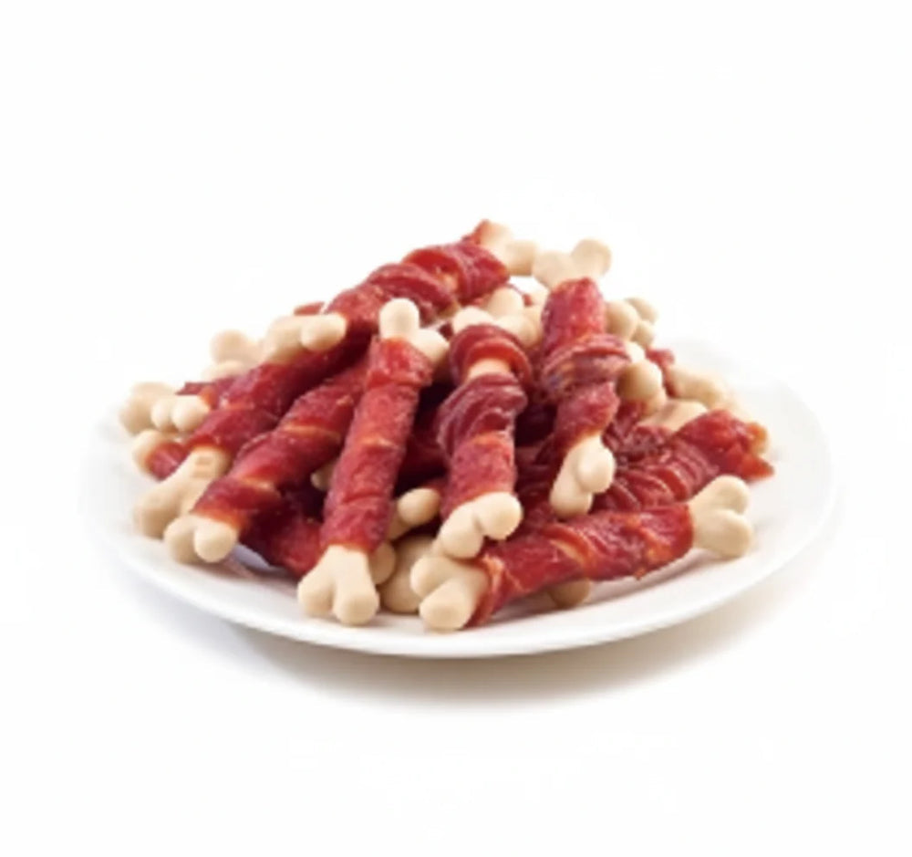 Wanpy Duck Jerky & Calcium Bone Twists Dog Treats 100G